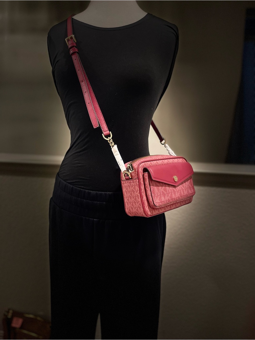 Michael Kors Rose Pink Logo-Print Crossbody Camera Bag